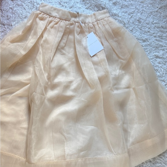Cream Organza A-Line Midi Skirt - Full Party Skirt with Side Zip - Size XS - Picture 7 of 9